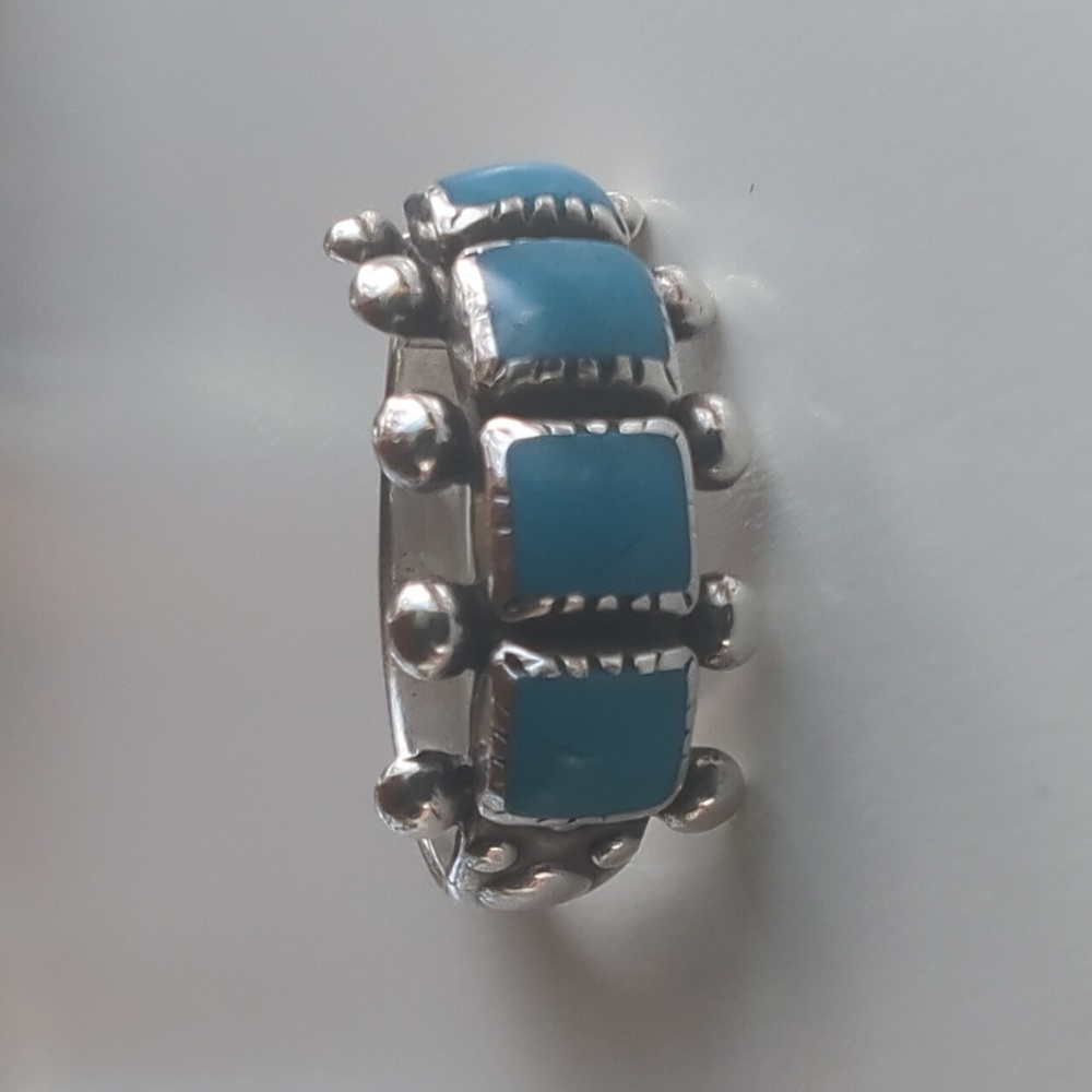 Vintage Sterling Silver Tourqoise Ring Size 6